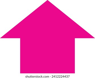 Arrow up sign. Vector. Pink icon on white background. Isolated. home icon look like arrow u icon. design elements of technology, computer, internet, website. Graphic resources