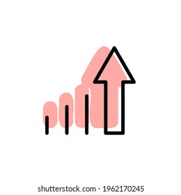 Flecha, señal con el icono del vector de sombra de color en flechas establecidas