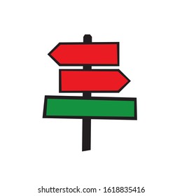 arrow signpost logo vector design symbol of road signs direction ways icon