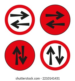 Arrow signs in circles. Vector illustration. Stock image. 