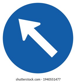 arrow signs go to the left traffic on a road. symbol vector illustration