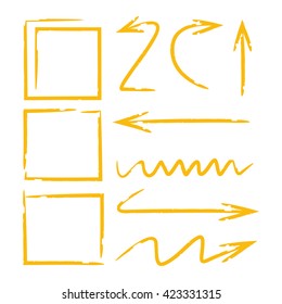 arrow signs, hand drawn rectangle frames