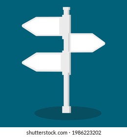 Señales de flecha que indican la dirección de la carretera. ilustración vectorial