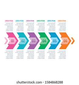 arrow signs information template. six options arrows infographic template. vector business infographic