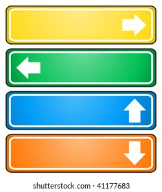 Arrow signs pointing to different directions isolated in white