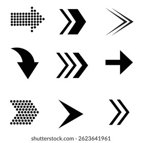 Arrow signs and symbols. It can be used in roads, office and many places.