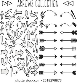 arrow silhouette hand drawn Mega Icon. Arrow vector Icon set. Contains symbol of various arrow head point shape Arrow icon. Mega  of vector arrows.Charcoal arrows vector icons set.Different arrows[[.2