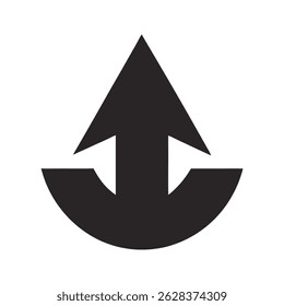 Up Arrow Silhouette Vector Icon Isolated on White Background