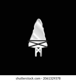 Arrow silver plated metallic icon