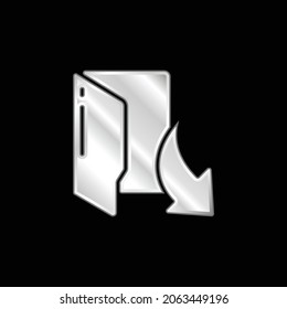 Arrow silver plated metallic icon