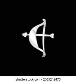 Arrow silver plated metallic icon
