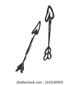 Arrow , simple hand drawn illustration, isolated vector
