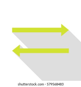 Arrow simple sign. Pear icon with flat style shadow path.