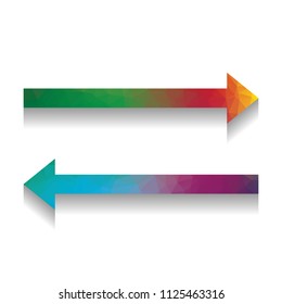 Arrow simple sign. Vector. Colorful icon with bright texture of mosaic with soft shadow on white background. Isolated.