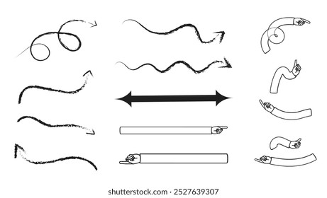 Seta usando ícone de vetor de cor preta fundo branco.