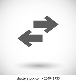 Arrow. Single flat icon on white background. Vector illustration.