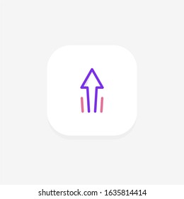 Arrow up single icon line art design
