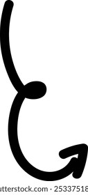 Pfeil mit einem einzelnen Vektorliniensymbol