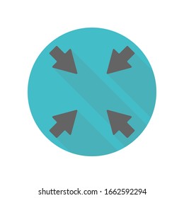 Arrow, size long shadow icon. Simple glyph, flat vector of arrow icons for ui and ux, website or mobile application