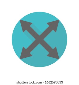 Flecha, tamaño icono de sombra larga. Glifo simple, vector plano de iconos de flecha para ui y ux, sitio web o aplicación móvil