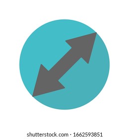 Arrow, size long shadow icon. Simple glyph, flat vector of arrow icons for ui and ux, website or mobile application