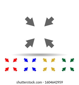 Arrow, size multi color style icon. Simple glyph, flat vector of arrows icons for ui and ux, website or mobile application