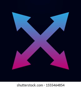 Arrow, size nolan icon. Simple glyph, flat vector of arrows icons for ui and ux, website or mobile application