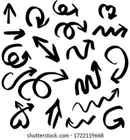 Arrow sketch handmade doodle swipe up symbol sign isolated on white background.Arrows icons vector hand drawn editable set. Simple logo vector design illustration image.