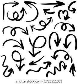 Arrow sketch handmade doodle swipe up symbol sign isolated on white background.Arrows icons vector hand drawn editable set. Simple logo vector design illustration image.