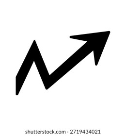 Vector de icono gráfico de icono de boceto de flecha arriba