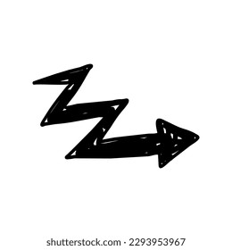 Arrow sketchy design elements vector illustration