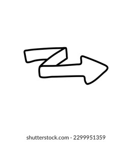 Arrow sketchy design elements vector illustration