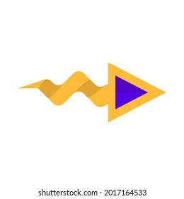 Arrow Snake Icon, Arrow Icon, Unique Arrow Icon, Yellow and Purple Arrow Icon