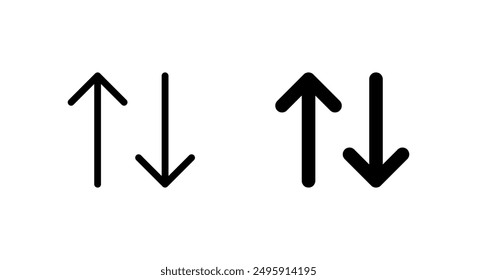 Arrow sort icon in trendy style. Item sorting sign symbol