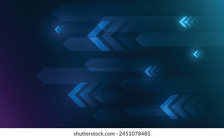 Arrow speed abstract blue background