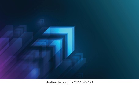 Arrow speed abstract blue background