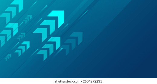 Arrow up with speed line on blue background copy space technology speed development concept eps10
