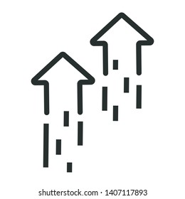 up arrow speed - minimal line web icon. simple vector illustration. concept for infographic, website or app.