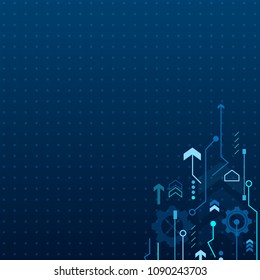 arrow speed, vector technology abstract background 