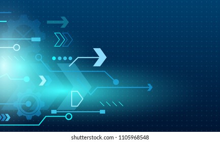 arrow speed, vector technology abstract background 