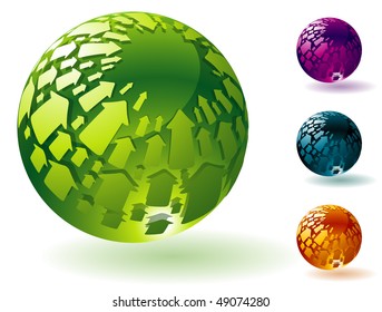 Arrow spheres. Vector.