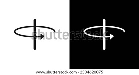 arrow spin around axis icon Symbol mark in filled style