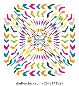 Arrow spiral icon. Colorful swirl shape. Vector motion symbol. Bright pattern element.