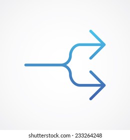 Arrow Split Choice Icon, Vector Illustration For Web Mobile Application. Flat, Metro, Simple Design Style. ESP10