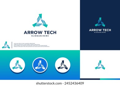 arrow spread, digital technology, company future, logo design inspiration.