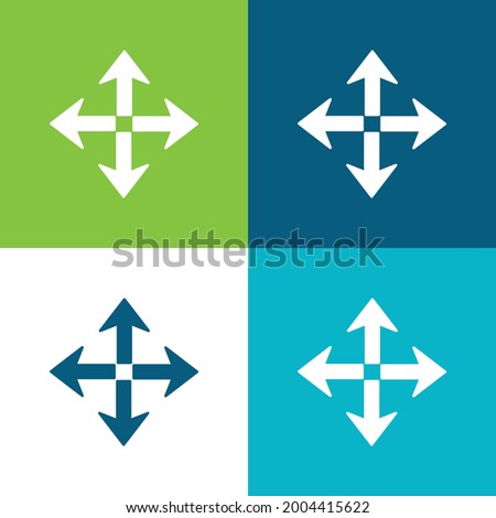 Arrow Spread Symbol Flat four color minimal icon set