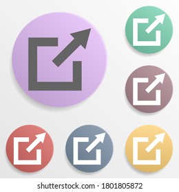 Arrow, square badge color set icon. Simple glyph, flat vector of arrows icons for ui and ux, website or mobile application