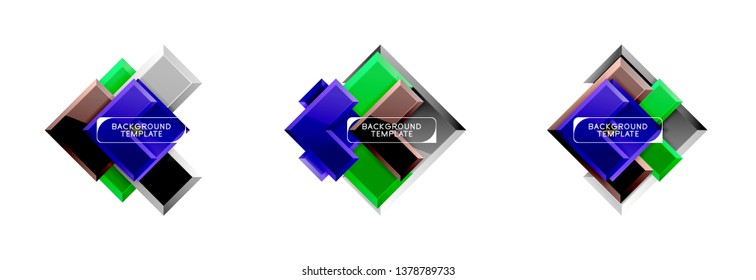 Abstraktes Logo oder Bannerkollektion für Bogendesign und quadratisches Design. Modernes geometrisches Vektordesign