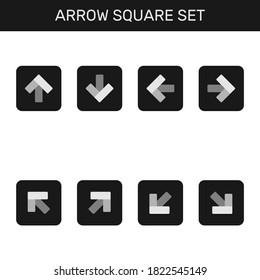 arrow square direction icon logo set