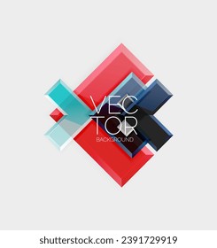 Arrow square geometric vector abstract background